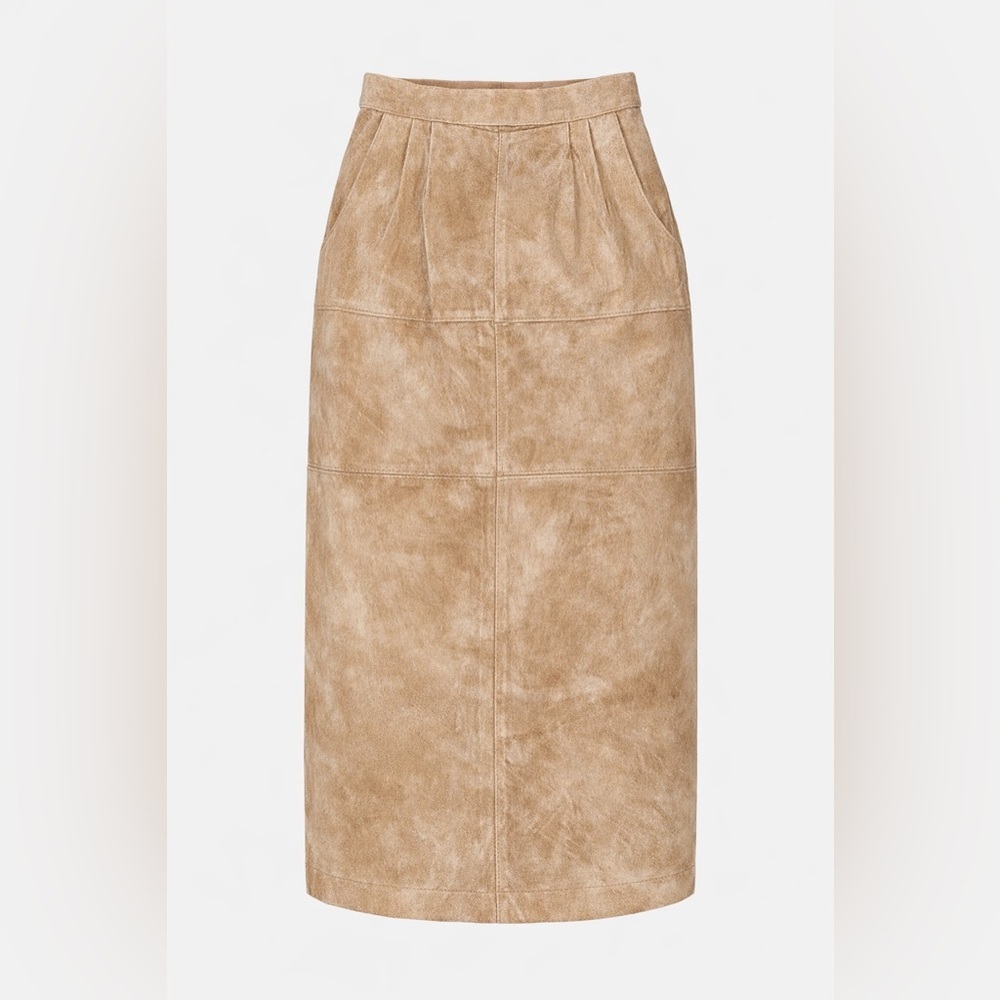 J. Christopher Genuine Pig Suede Midi Skirt – Great Vintage Condition